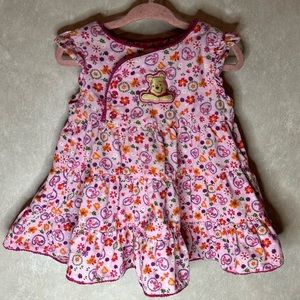 Disney Baby - Winnie the Pooh Floral Ruffle Dress - Pink - 6/9 months